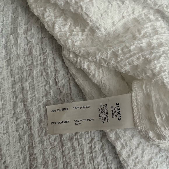 [M]Dex Women's White Textured Babydoll Tassels Mid Sleeve Top Polyester - Picture 7 of 7